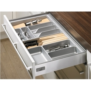 Příborník plast. HET INNOTECH/ATIRA OrgaTray 440 470/520 × 700 mm stříbrný