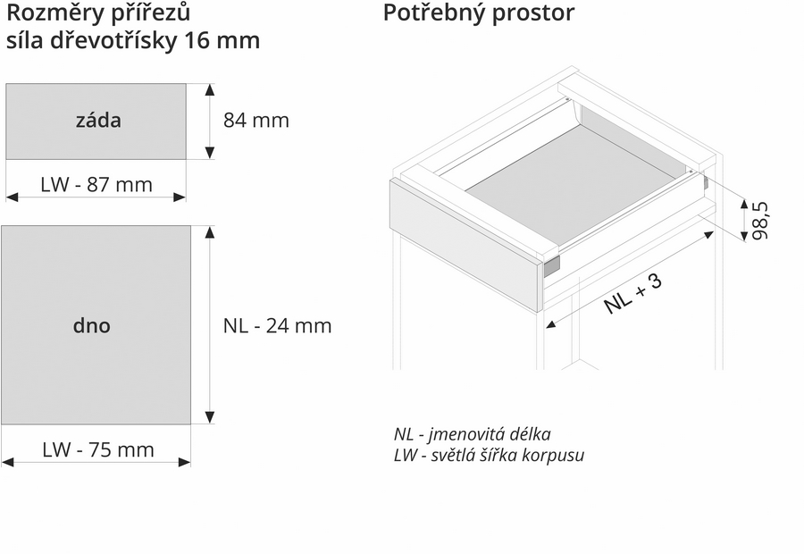 TBX TANDEMBOX antaro 500 M 30 kg bílá - komplet