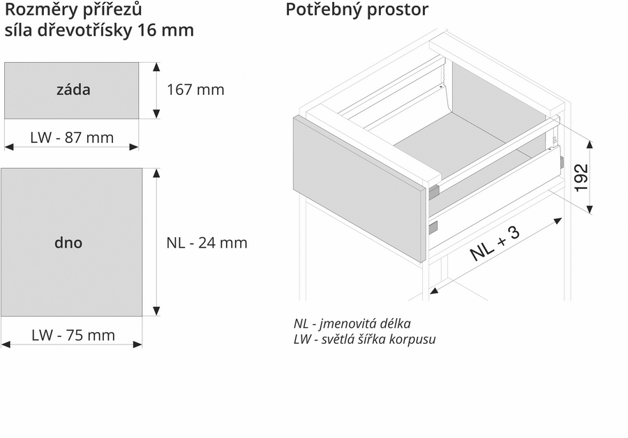 TBX TANDEMBOX antaro 500 C 30 kg šedá - komplet