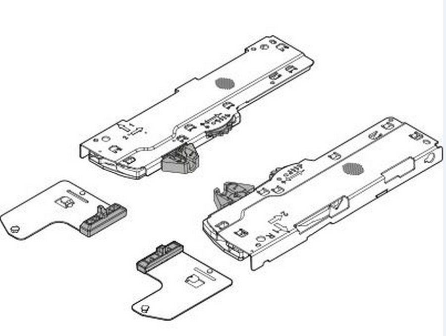 Modul a unašeč L3 BLU TIP-ON BLUMOTION pro LEGRABOX/MOVENTO 350-650 mm 15-40 kg šedý
